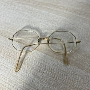 Vintage Bausch & Lomb Octagon Eyeglasses Gold Frames B&L 48